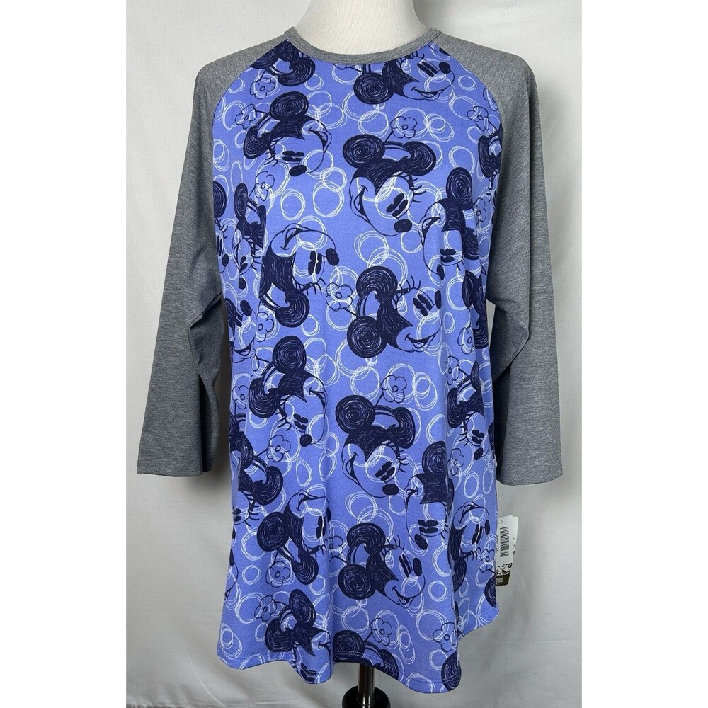 LuLaRoe Disney Randy Raglan Tee Women’s 2XL Minnie Mouse Purple Read Description